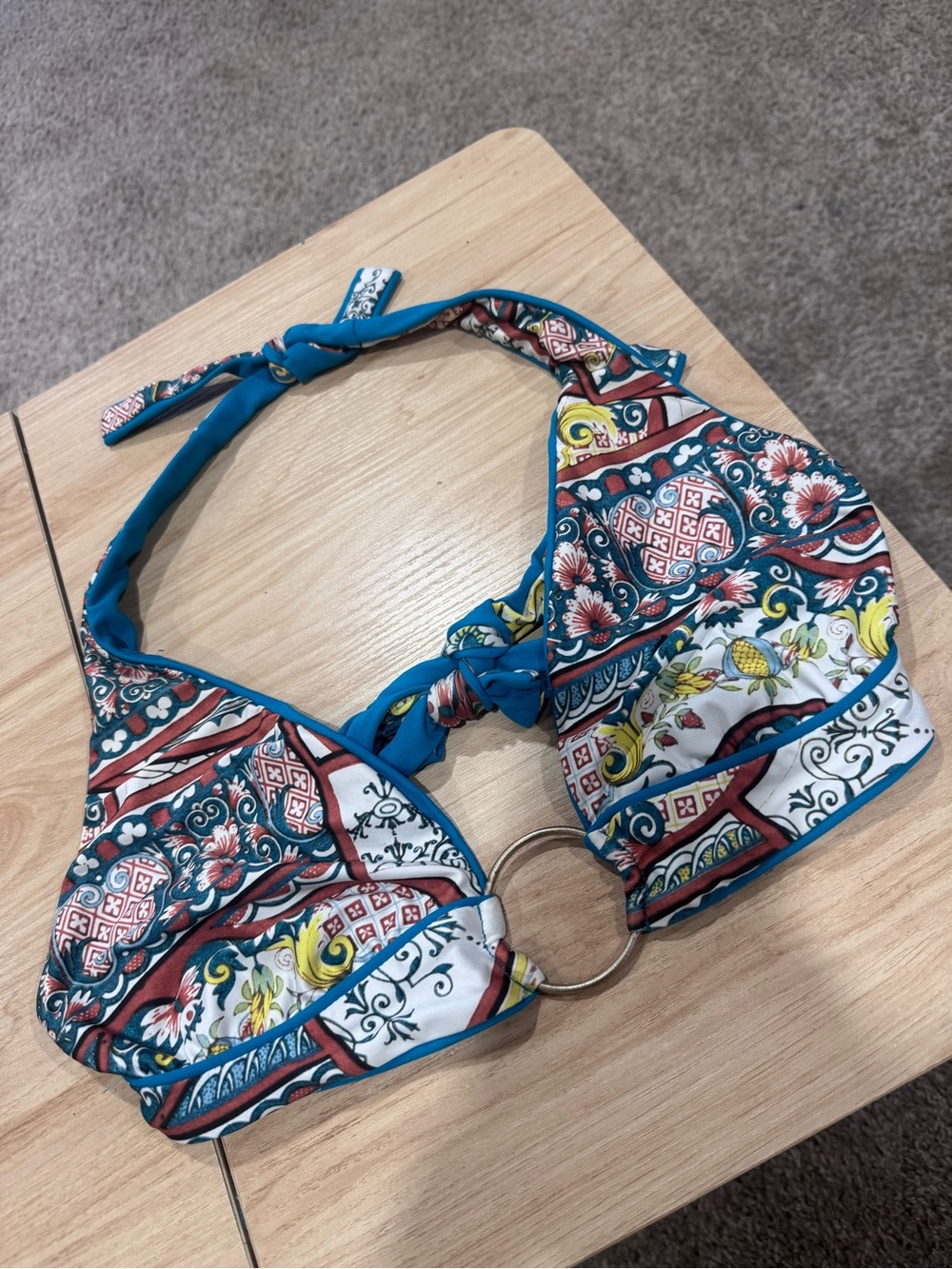 BECCA vintage boho y2k festival Halter Bikini Top - Picture 2 of 6